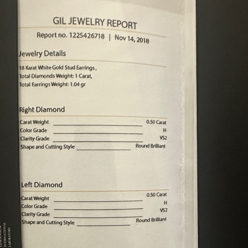 Diamond Silver Stud Earrings - Picture 4 of 6
